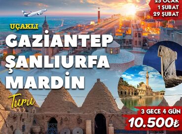 Diyarbakir Midyat Mardin Harran Gobeklitepe Gaziantep tour by plane